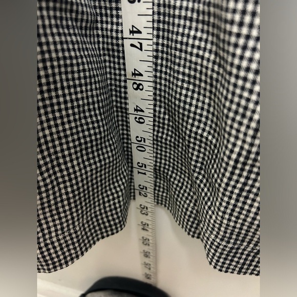 VTG Rafaella Y2K Size 8 100% Linen Checkered Black -White Cottage Holiday Edgy - Picture 12 of 15